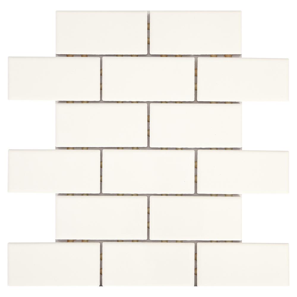 Daltile Restore Bright White 12 in. x 12 in. x 6.35 mm Ceramic Mosaic Wall Tile (0.83 sq. ft./ piece)
