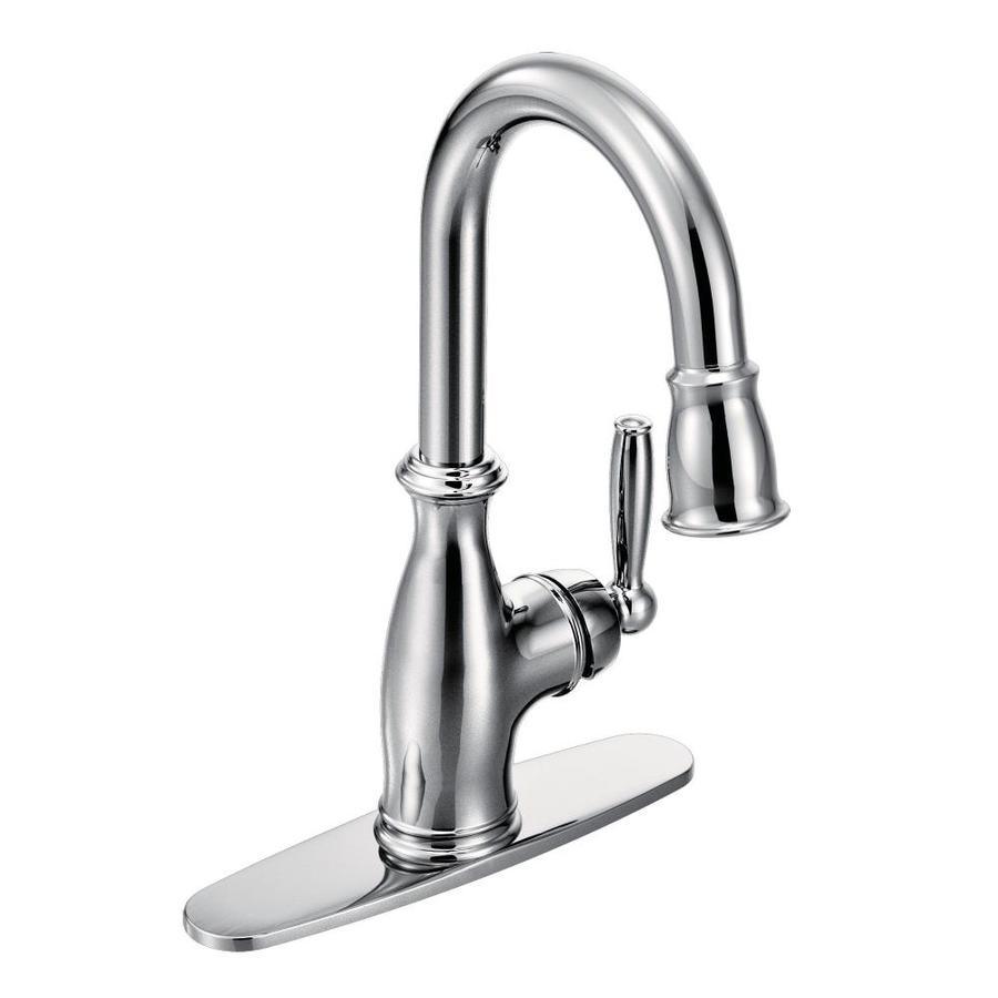 Moen Brantford Chrome 1-Handle Deck-Mount Bar and Prep Handle Kitchen Faucet