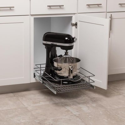 Simply Put 14.5-in W x 5.6875-in H 1-Tier Pull Out Metal Soft Close Cabinet Organizer