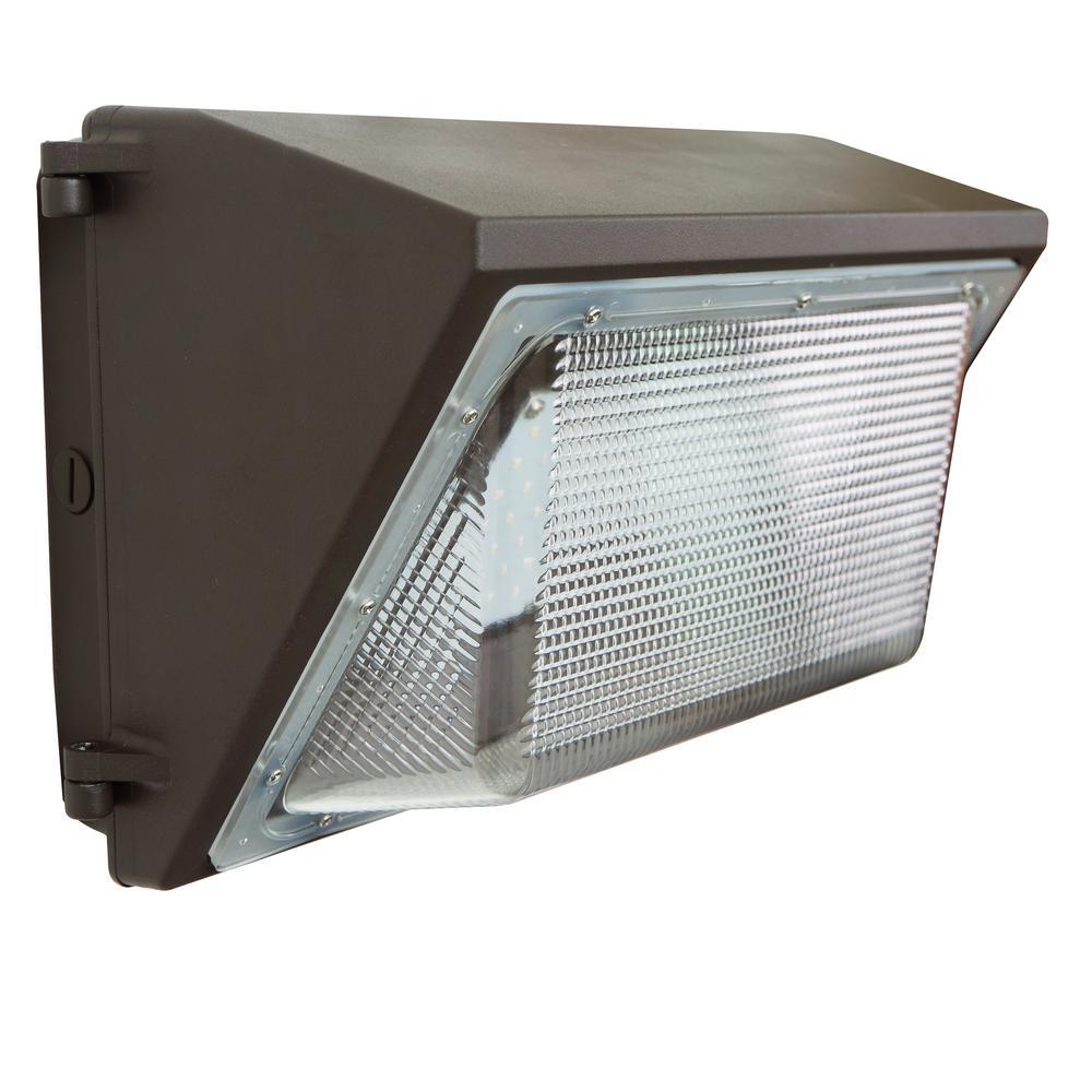 80-Watt Bronze Outdoor Integrated LED Industrial-Grade Wall Pack Light