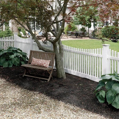 Freedom Ready-to-Assemble Conway 4-ft H x 8-ft W White Vinyl Lattice-Top Vinyl Fence Panel