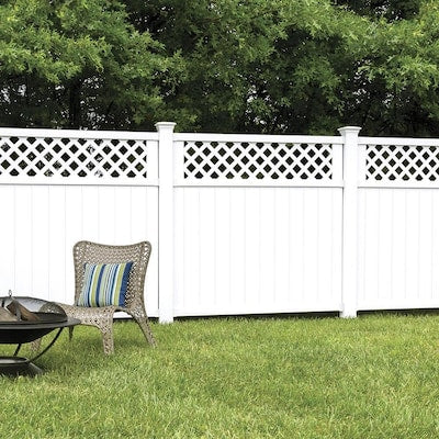 Freedom Pre-Assembled Newport 3-ft H x 8-ft W White Vinyl Gothic Vinyl Fence Panel
