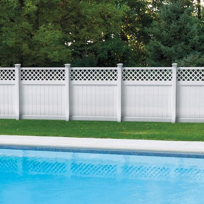 Freedom Ready-to-Assemble Waverly 6-ft H x 8-ft W White Vinyl Dog Ear Vinyl Fence Panel
