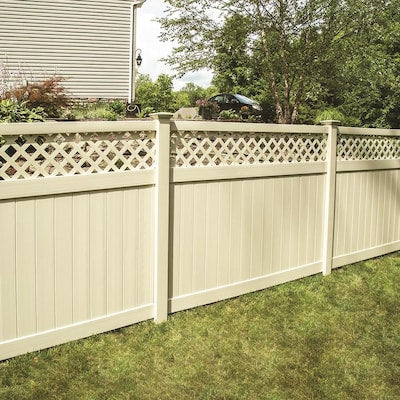 Freedom Ready-to-Assemble Hampton 6-ft H x 6-ft W White Vinyl Flat-Top Vinyl Fence Panel