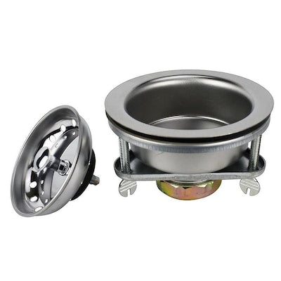 Keeney 3.5-in Chrome Stainless Steel Rust Resistant Strainer with Lock Mount Included Basket Included