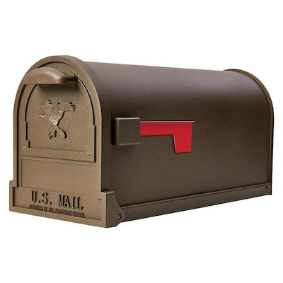 Gibraltar Mailboxes Arlington Large Metal Textured Bronze Post Mount Mailbox