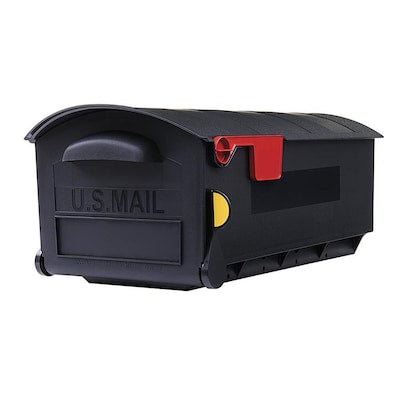 Gibraltar Mailboxes Patriot Large Plastic Black Post Mount Mailbox