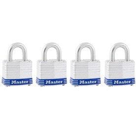 Master Lock 4-Pack 1.56-in Steel Keyed Padlock