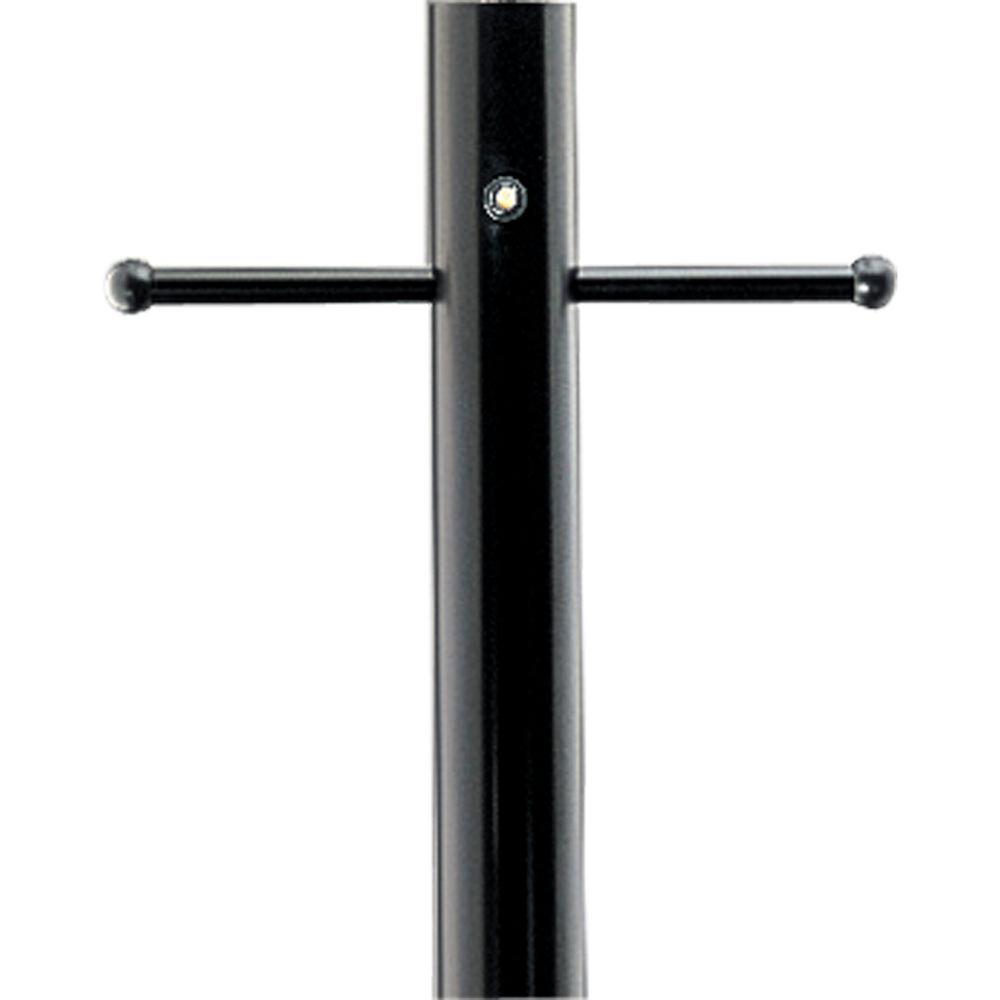 Black 7 ft. Exterior Lamp Post with Photocell and Ladder Rest