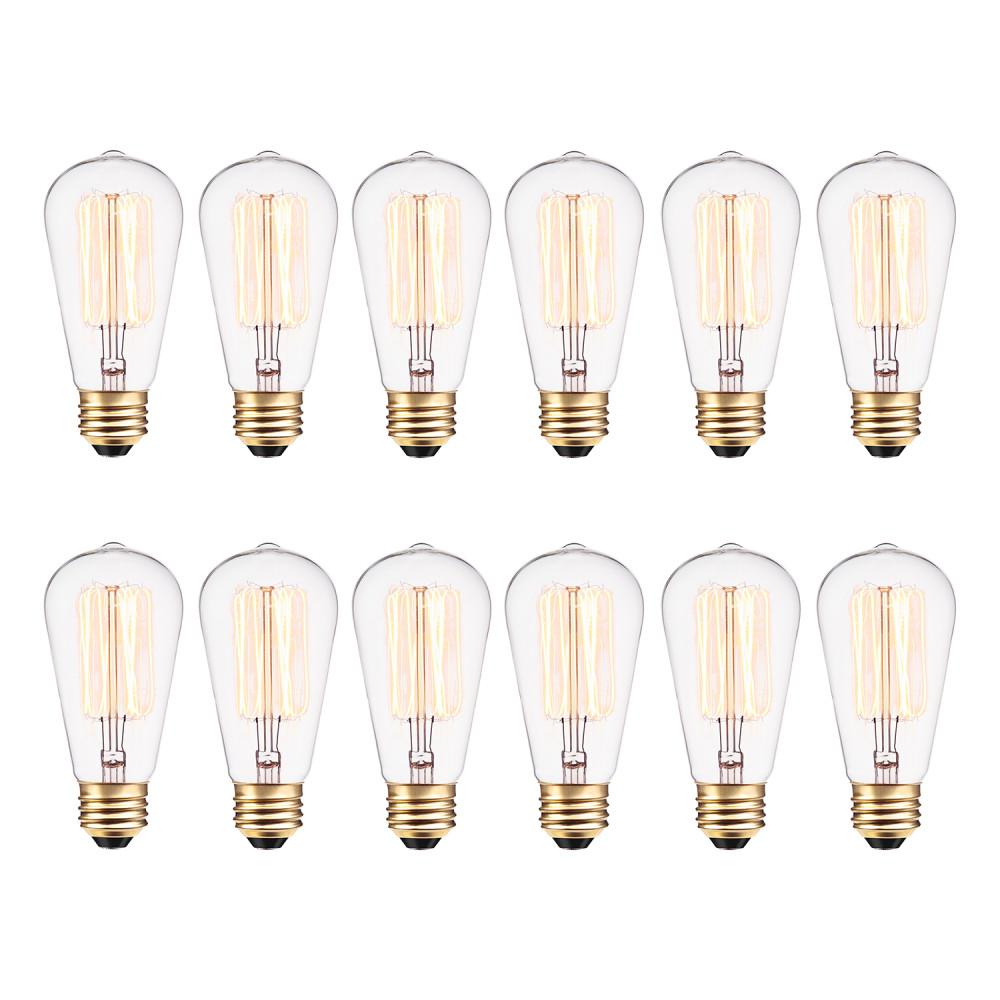 Globe Electric 40-Watt Vintage Edison S60 Squirrel Cage Incandescent Filament Light Bulb (12-Pack)