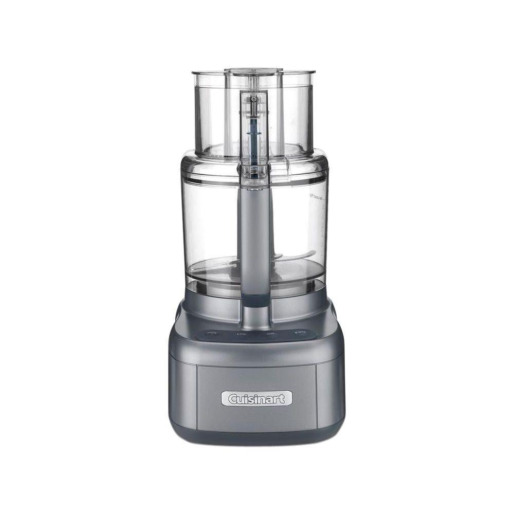 Elemental 11-Cup Gunmetal Food Processor with See-Through Lid