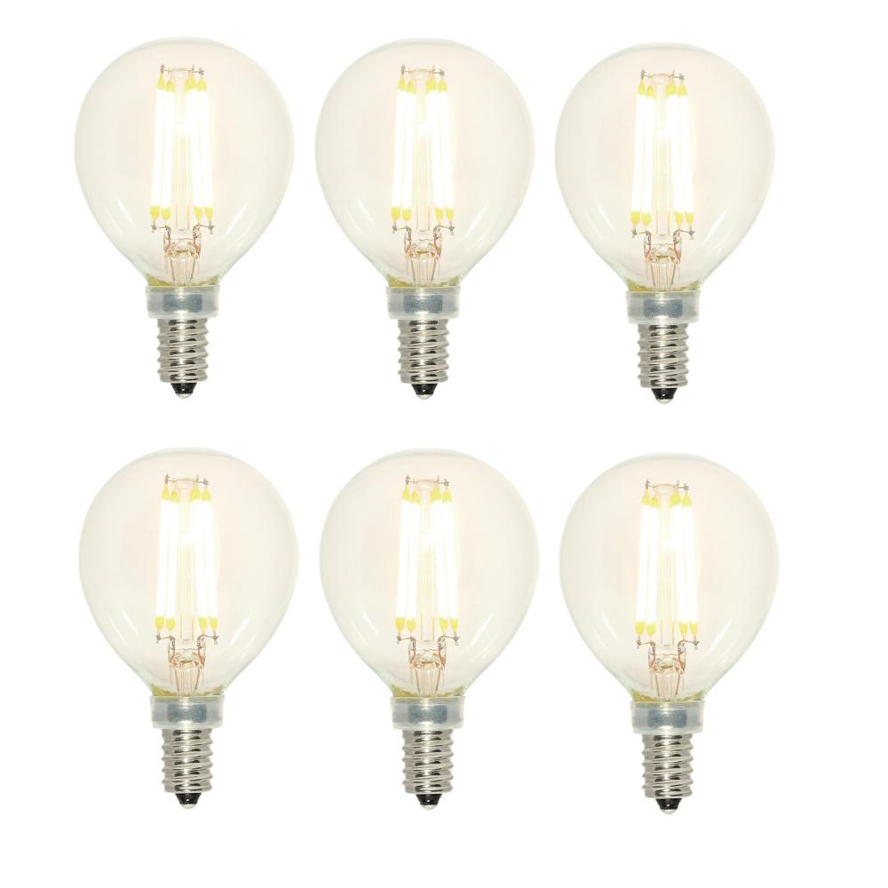 Westinghouse 40-Watt Equivalent G16-1/2 Dimmable 2700K Filament LED Light Bulb (6-Pack)