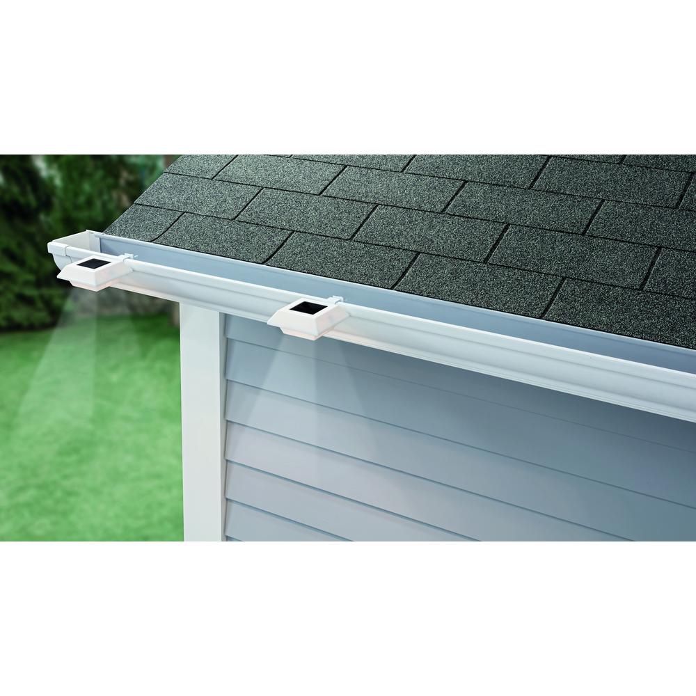 Solar Powered Integrated LED White Roof Gutter Light (4-Pack)