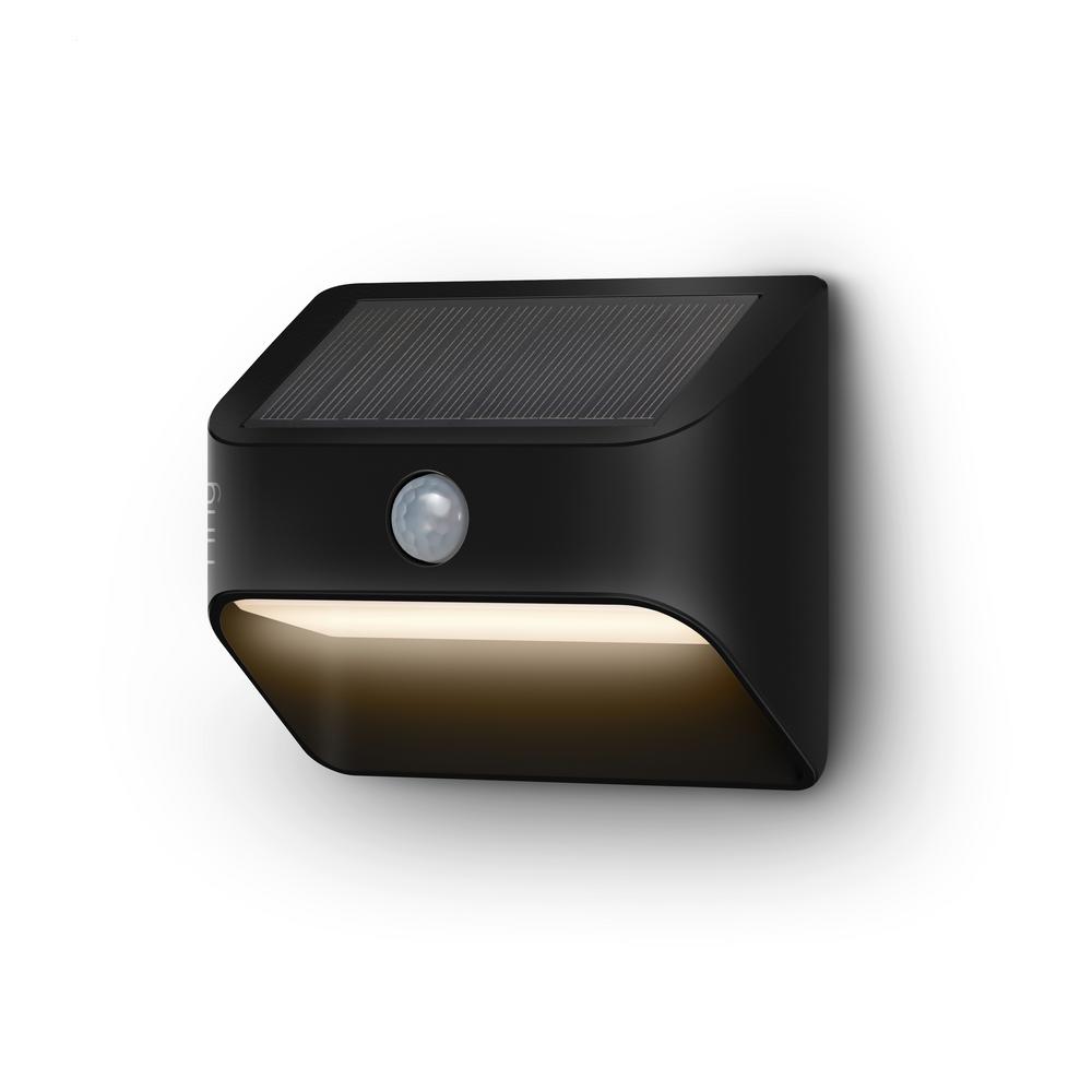 Ring Smart Lighting Solar Black Motion Activated Integrated LED Deck Step Light