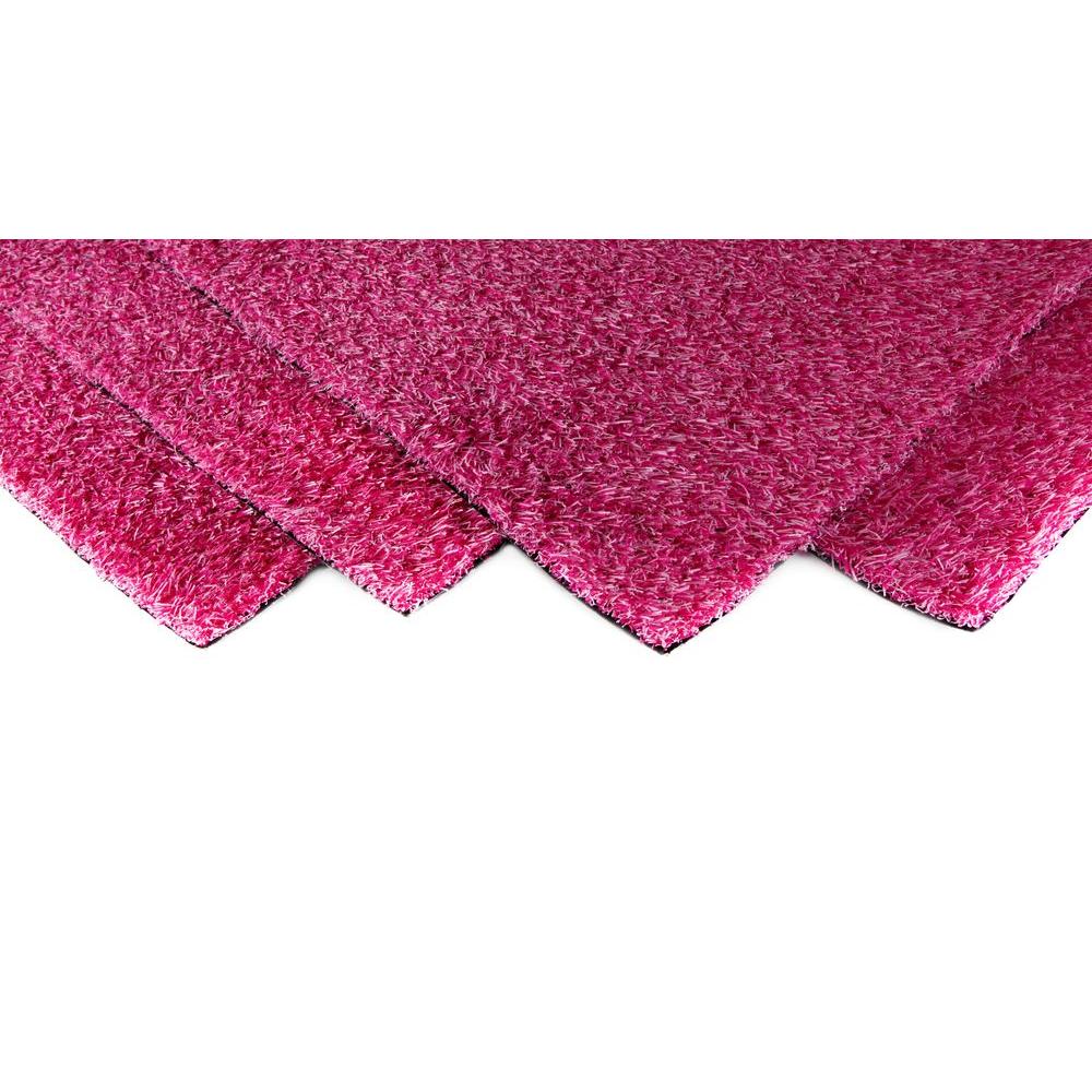 GREENLINE Pink Blend 4 ft. x 6 ft. Artificial Grass Carpet