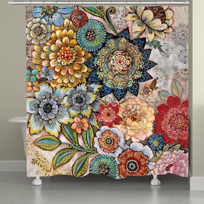 Laural Home Bohemian Bouquet Shower Curtain 71x72