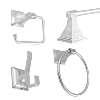 ARISTA 4-Piece Leonard Brushed Nickel Decorative Bathroom Hardware Set