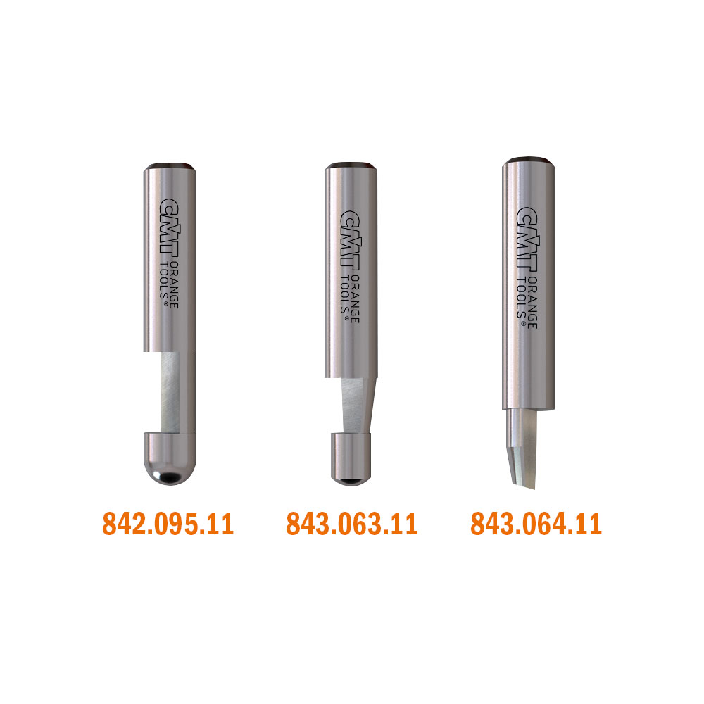 Solid Carbide Combination Trimmer Bit D=1/4”X1/4” A=7° S=1/4”