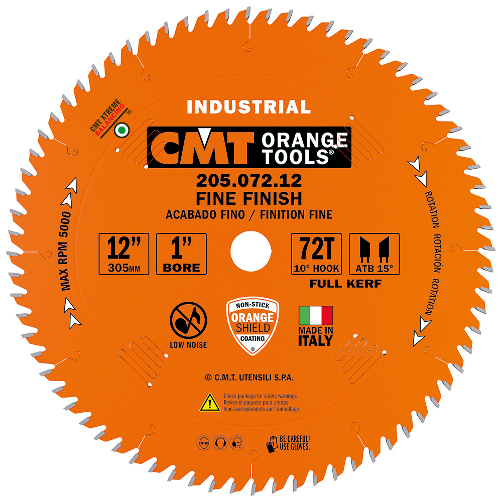 CMT 205.072.12 – CUT OFF BLADE 12″x72 1″ BORE