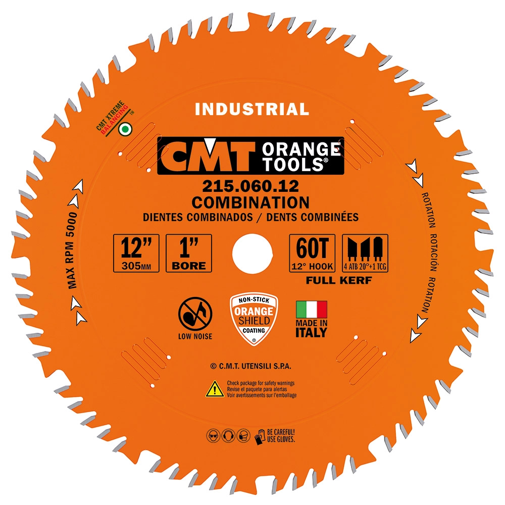 CMT 215.060.12 – COMBINATION BLADE 12″x60 1″ BORE