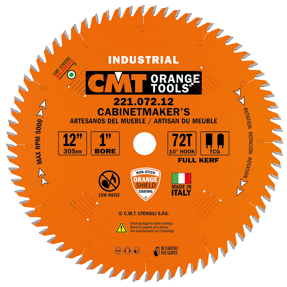 CMT 221.072.12 – CABINETSHOP BLADE 12″x72 1″ BORE