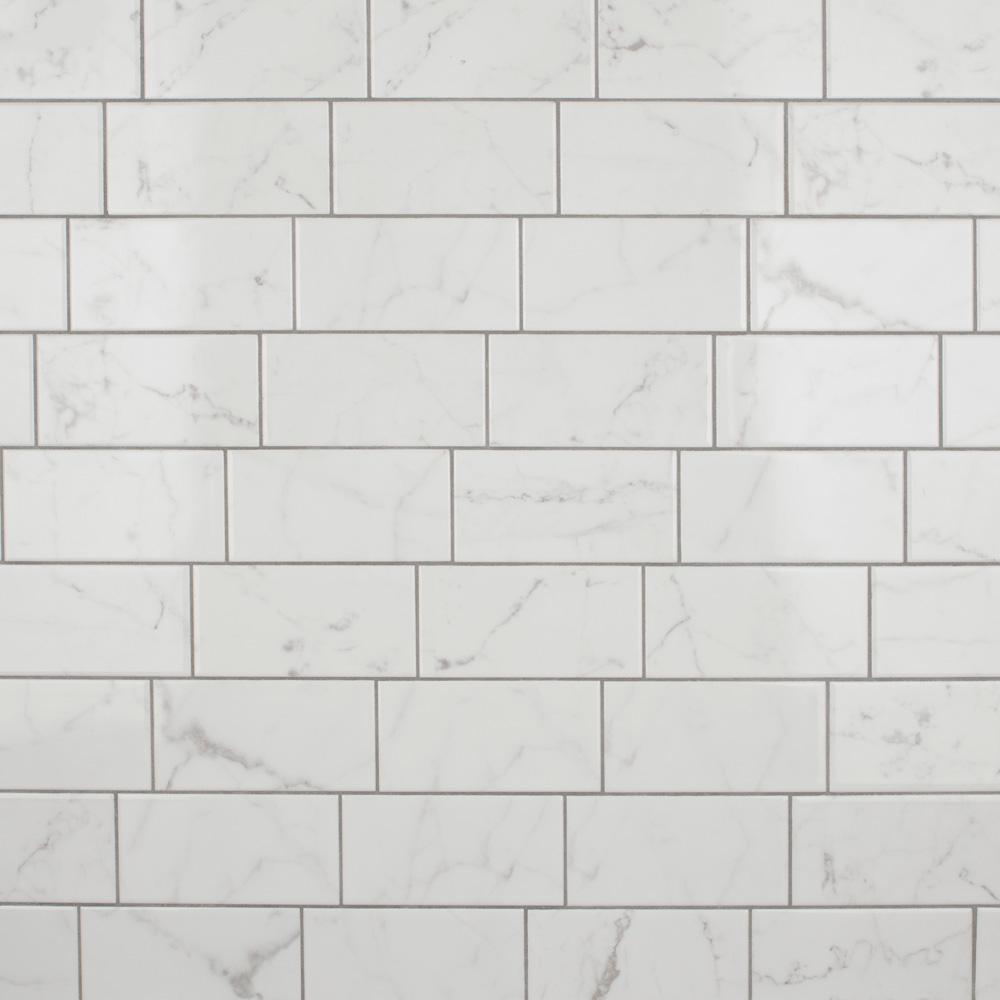 Merola Tile Classico Carrara Glossy 3 in. x 6 in. Ceramic Subway Wall Tile (6.03 sq. ft. / case)