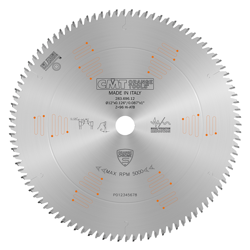 CMT 283.696.12 – ORANGE CHROME ULTIMATE PLYWOOD & MELAMINE BLADE 12″ x T96 HiATB
