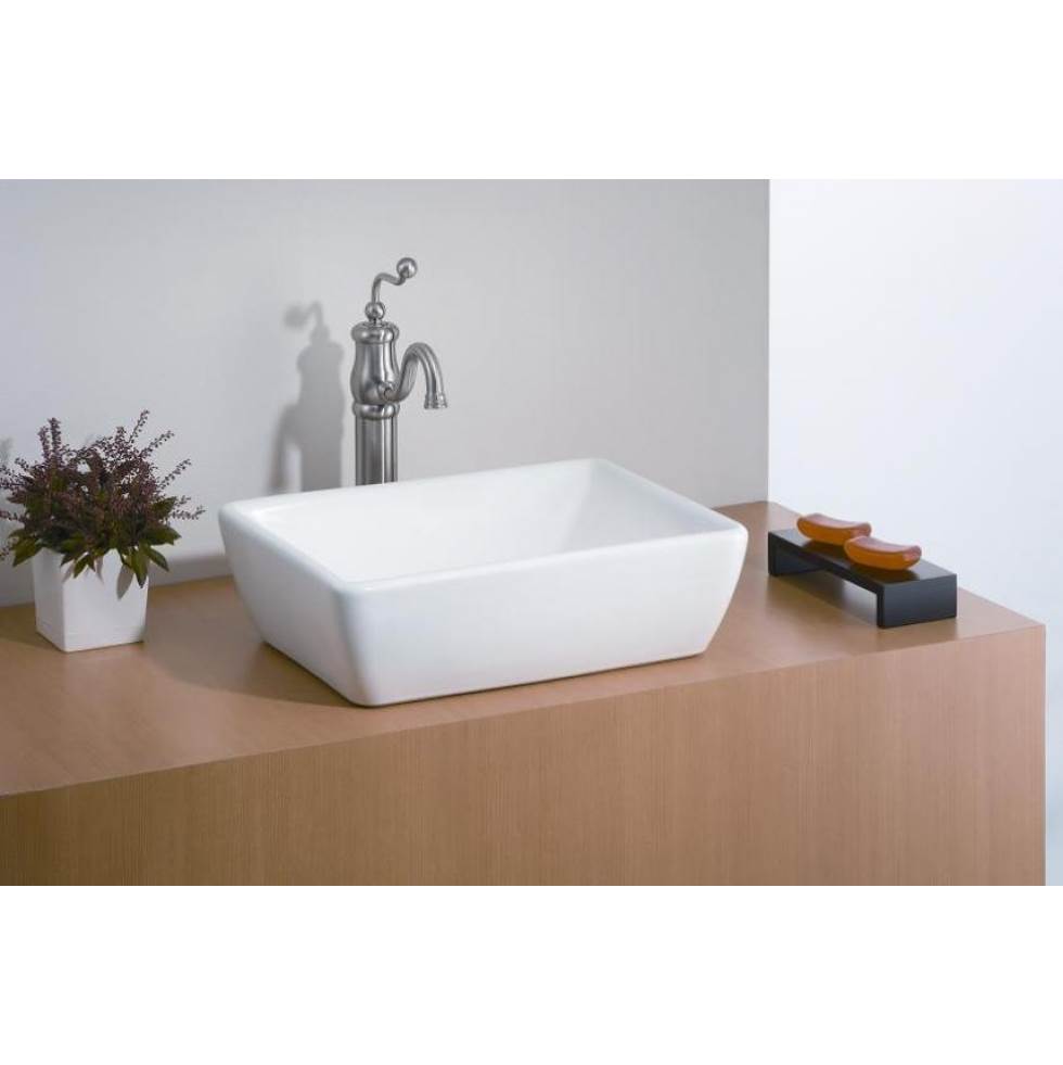 Cheviot 1254-WH Square Riviera Vessel Sink - White