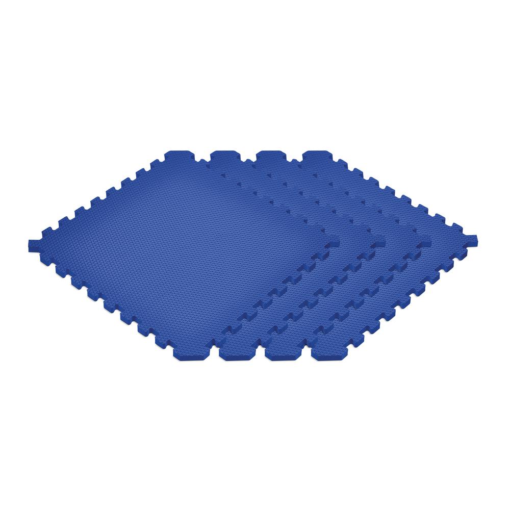 Norsk Solid Blue 24 in. x 24 in. EVA Foam Sport Interlocking Tiles