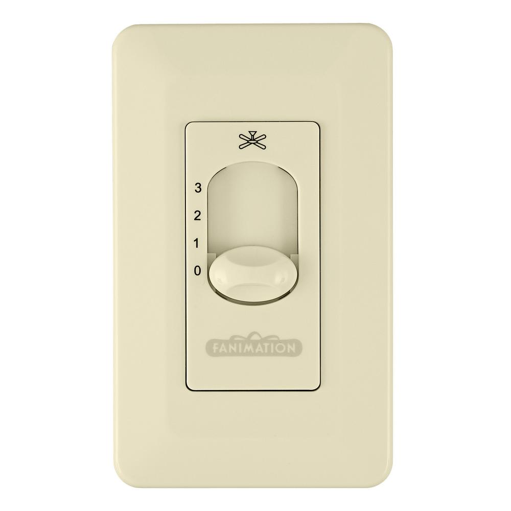 3-Speed Wall Control Non-Reversing Switch, Light Almond