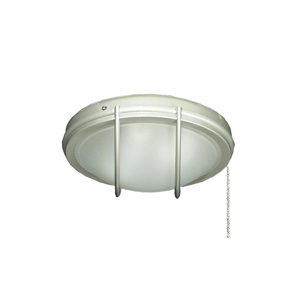 163 Indoor Outdoor Low Profile Brushed Nickel Ceiling Fan Light