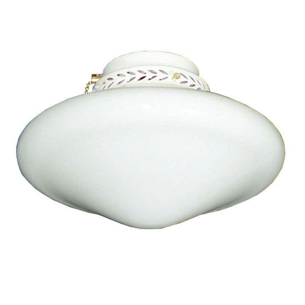 113 Tapered Schoolhouse Pure White Ceiling Fan Light