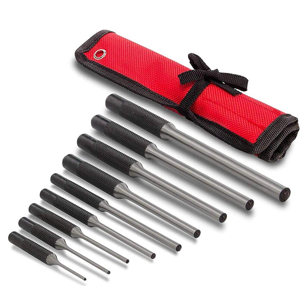 9 Pieces Roll Pin Punch Set – Gun Bolt Catch Roll Pin Punch Tool Kit for Automotive/Jewelers/Gunsmith/Watch Makers/Repairs & Crafts