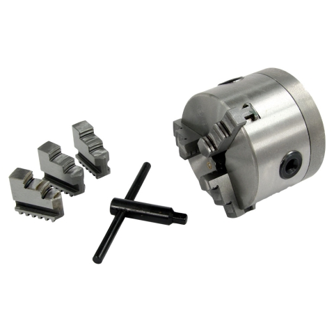 Lathe Chuck - 4", 3-Jaw, Premium, Harlingen, with Adapter to 3" Spindle