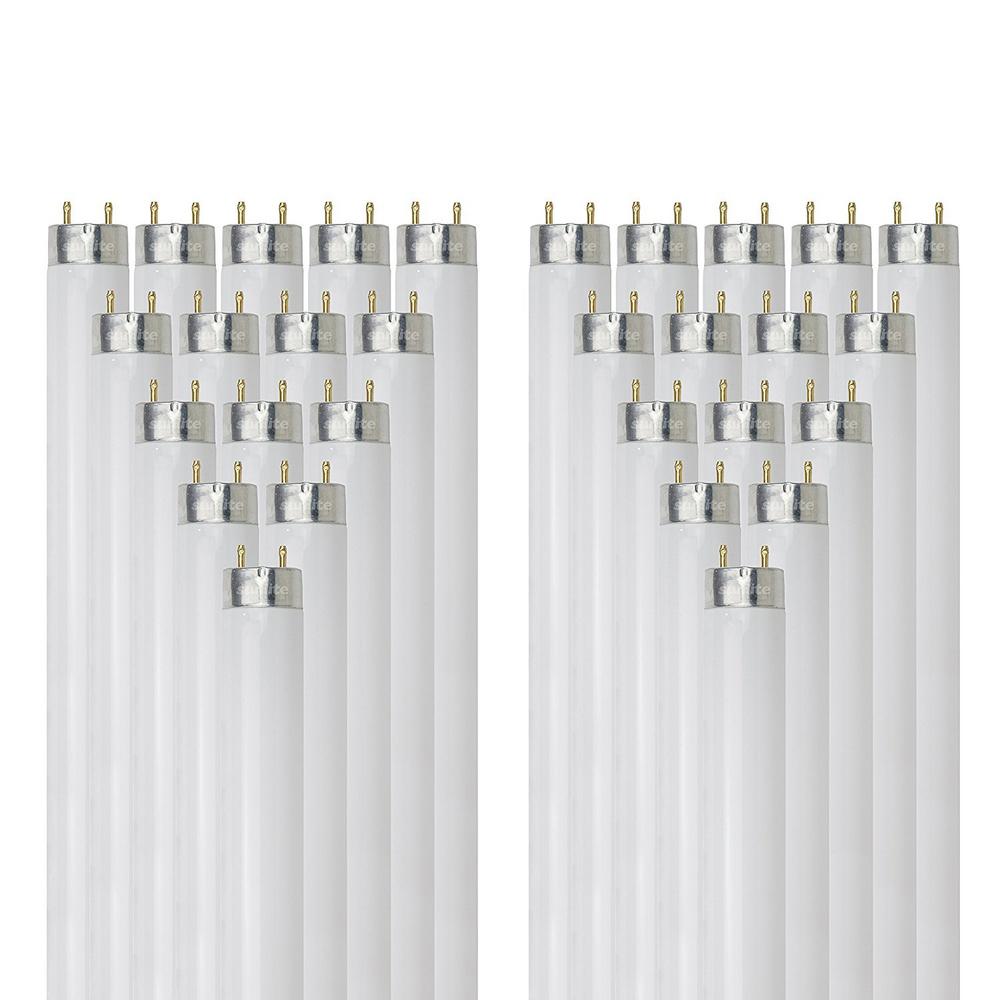 Sunlite 32-Watt 4 ft. Linear T8 Fluorescent Tube Light Bulb, Warm White 3000K (30-Pack)