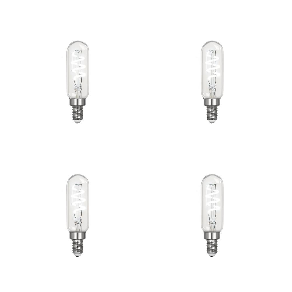 Feit Electric 25-Watt Equivalent T6 Candelabra Dimmable LED Clear Glass Vintage Light Bulb with Spiral Filament Daylight (4-Pack)
