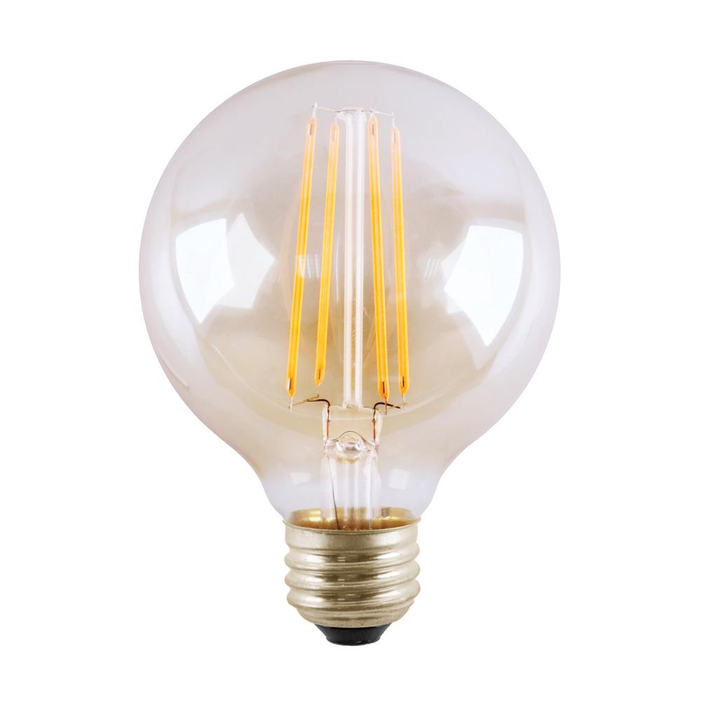 Halco Lighting Technologies 60-Watt Equivalent 5.5-Watt G25 2700K Dimmable LED Clear Filament Antique Vintage Light Bulb Warm White