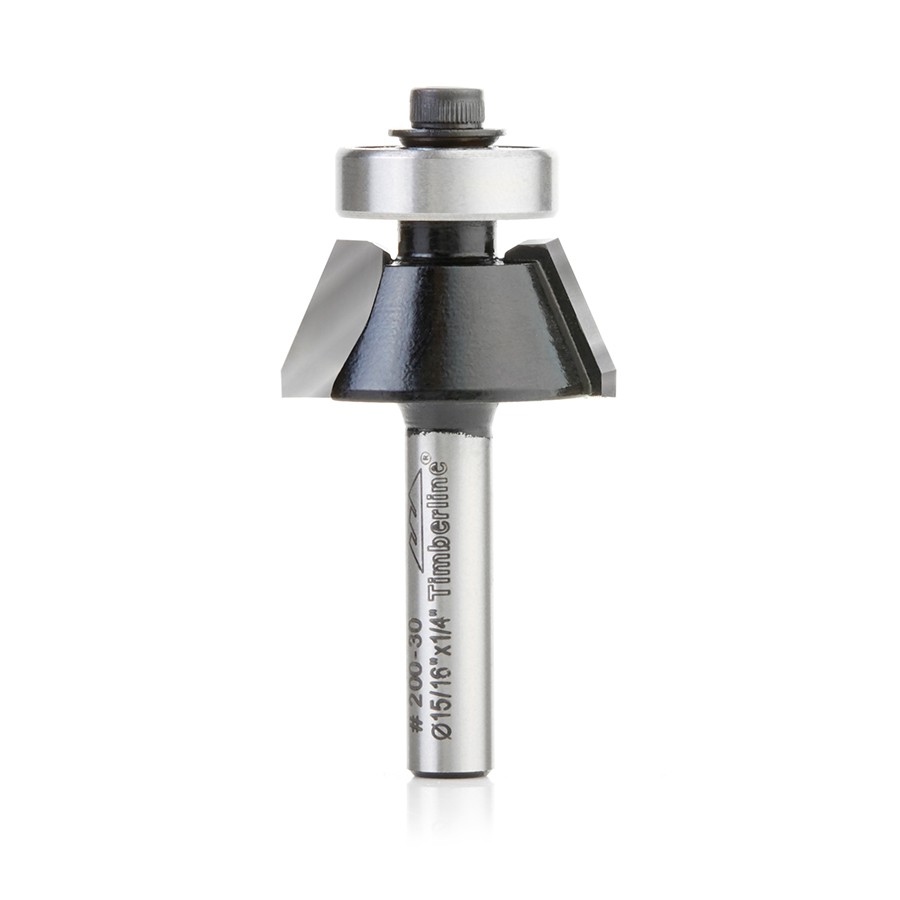 Timberline 200-30 Bevel Trim 23 Deg x 15/16 Dia x 7/16 x 1/4″ Shank with Ball Bearing