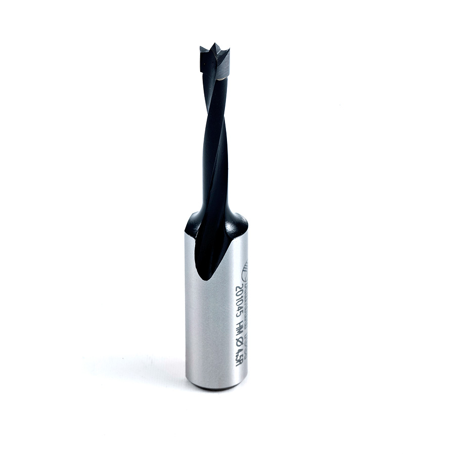 Amana 201045 Carbide Tipped Brad Point Boring Bit R/H 4.5mm Dia x 57mm Long x 10mm Shank