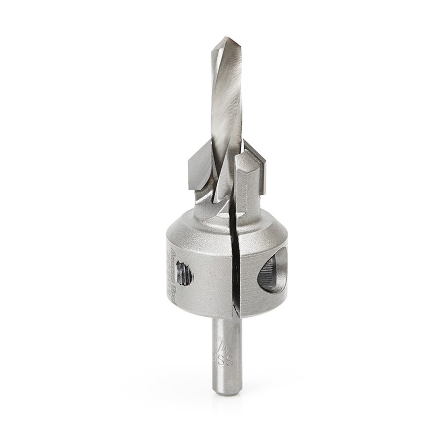 Amana 20202 Di-Count Adjustable Countersink for Drills 1/4 – 13/32 Shank, For Wood Screws #2 – #18