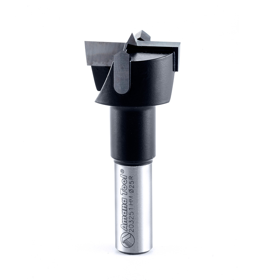 Amana 203251 Carbide Tipped Hinge Boring Bit R/H 25mm Dia x 57mm Long x 10mm Shank