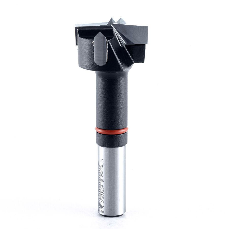 Amana 203254 Carbide Tipped Hinge Boring Bit L/H 25mm Dia x 70mm Long x 10mm Shank