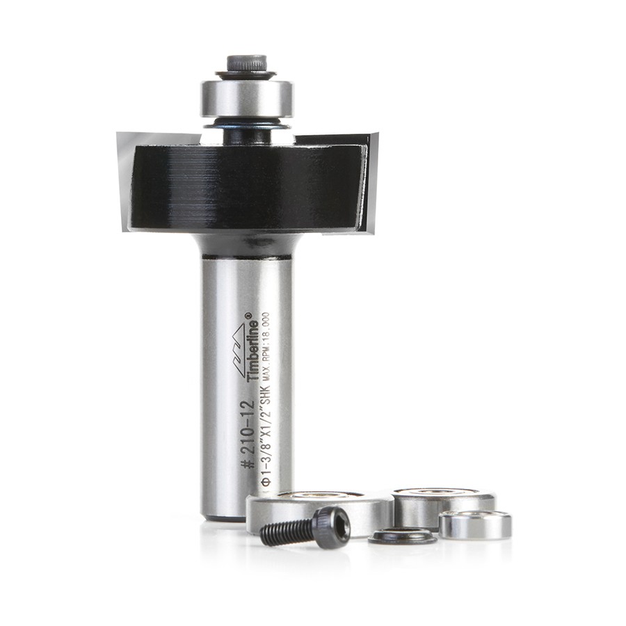 Timberline 210-12 Multi-Rabbet Set Four Different Rabbet Depths 1-3/8 Dia x 1/2 x 1/2″ Shank with Ball Bearing