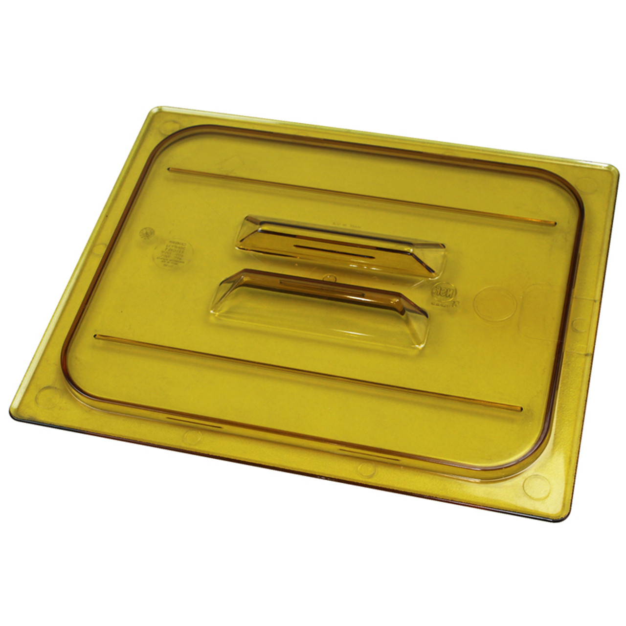20HPCH150 - Cambro - 1/2 Size Amber H-Pan™ Handled High Heat Food Pan Cover