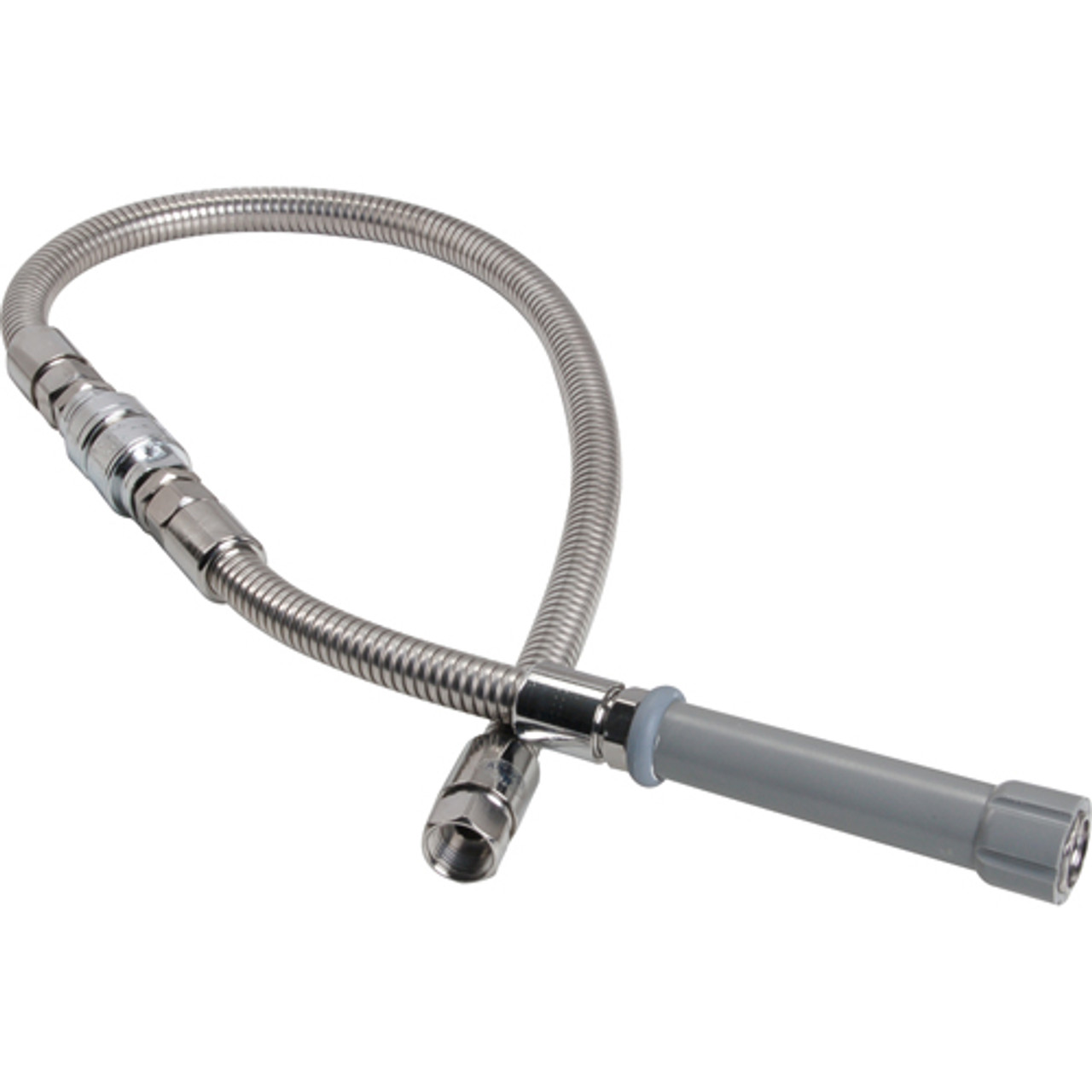 B-0044-V9 - T&S Brass - 44 in Stainless Steel Pre-Rinse Hose with Backflow Preventer