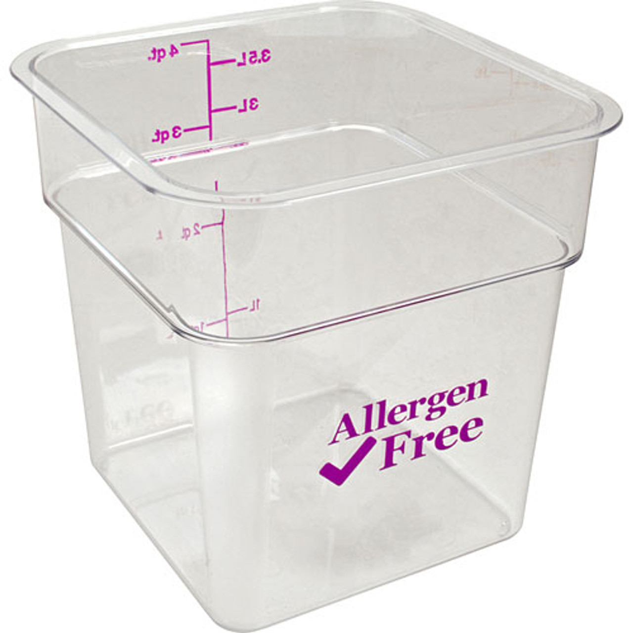 4SFSCW441 - Cambro - 4 qt Purple Allergen Free CamSquare® Container