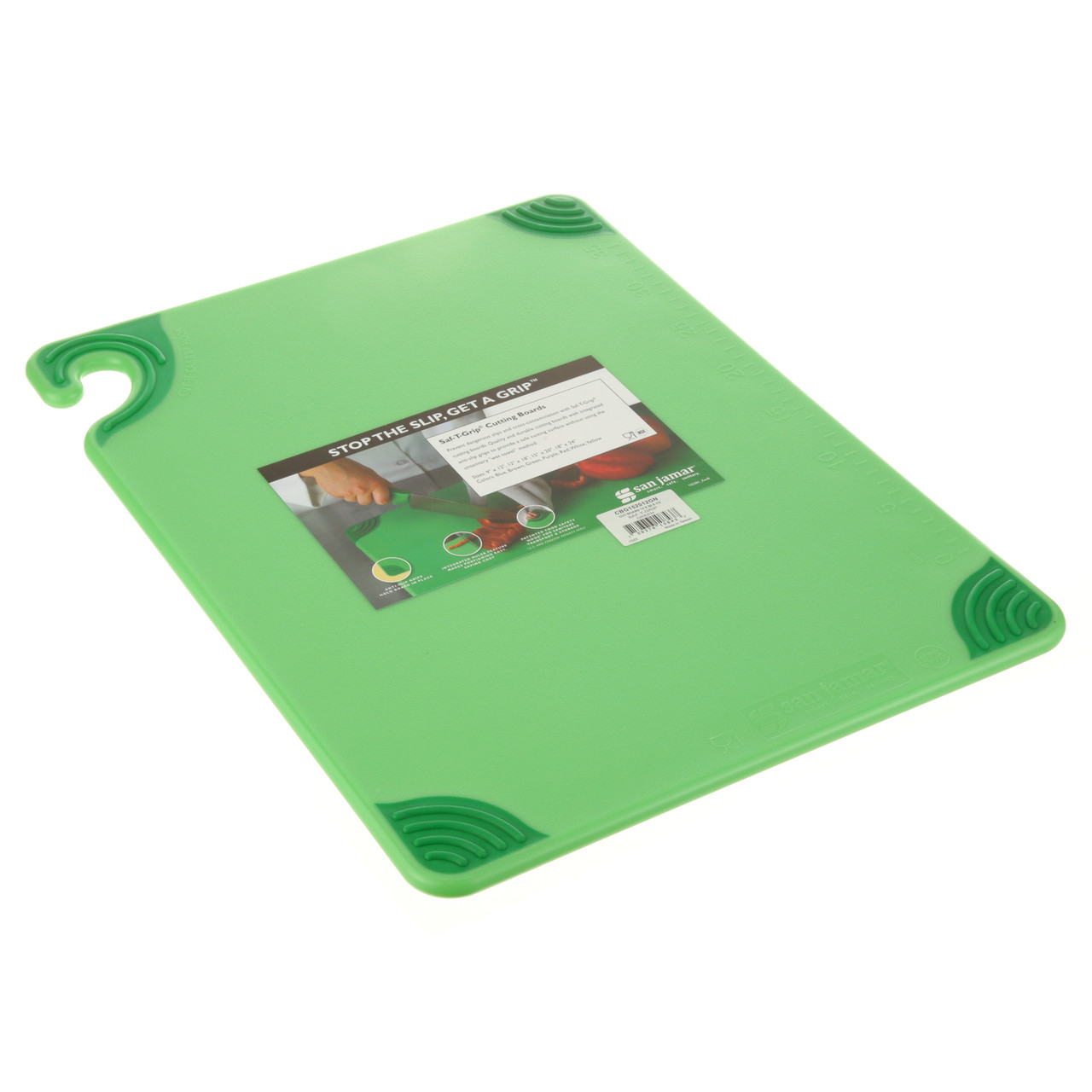 CBG152012GN - San Jamar - 15 in x 20 in x 1/2 in Green Saf-T-Grip® Cutting Board