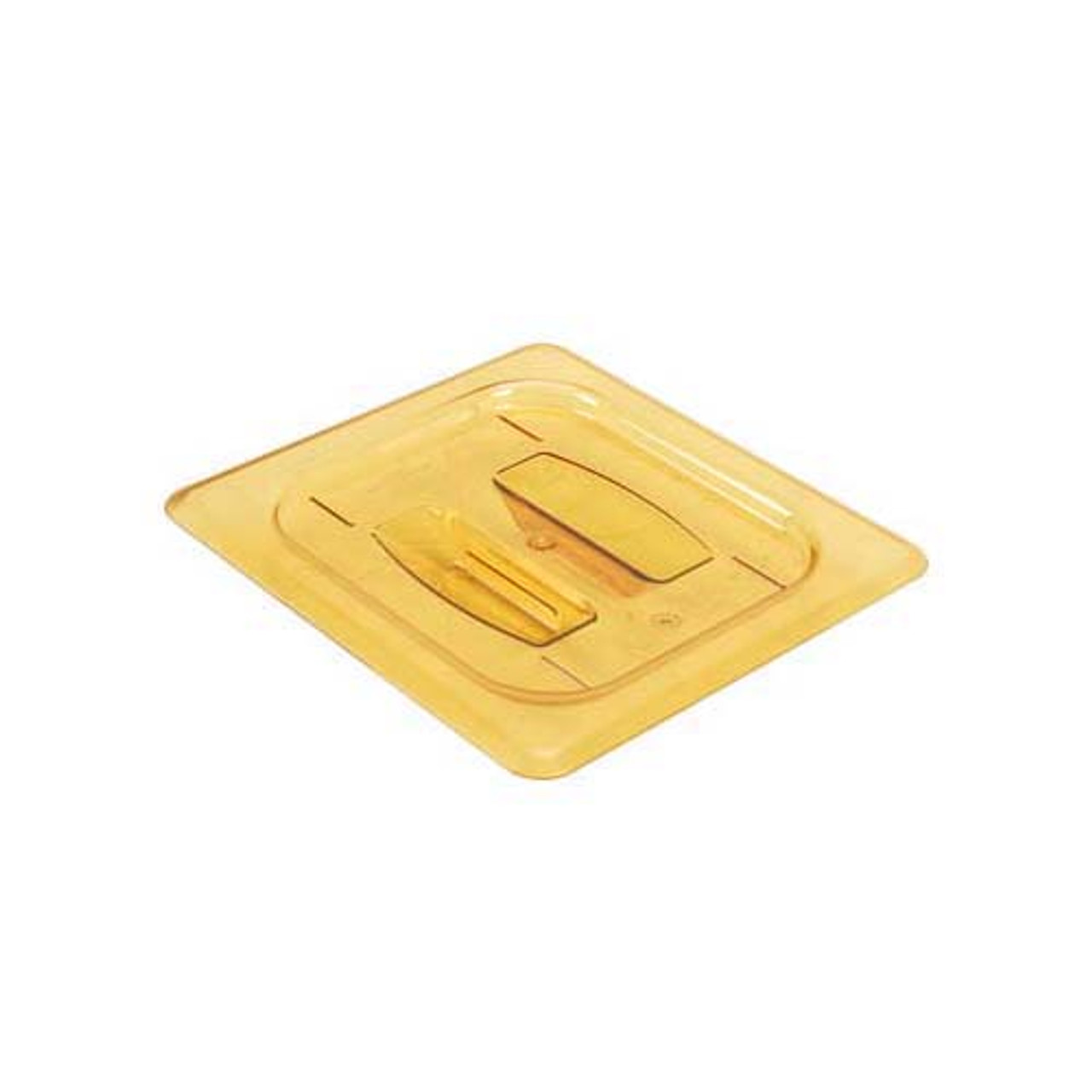 60HPCH150 - Cambro - 1/6 Size Amber H-Pan™ Handled High Heat Food Pan Cover