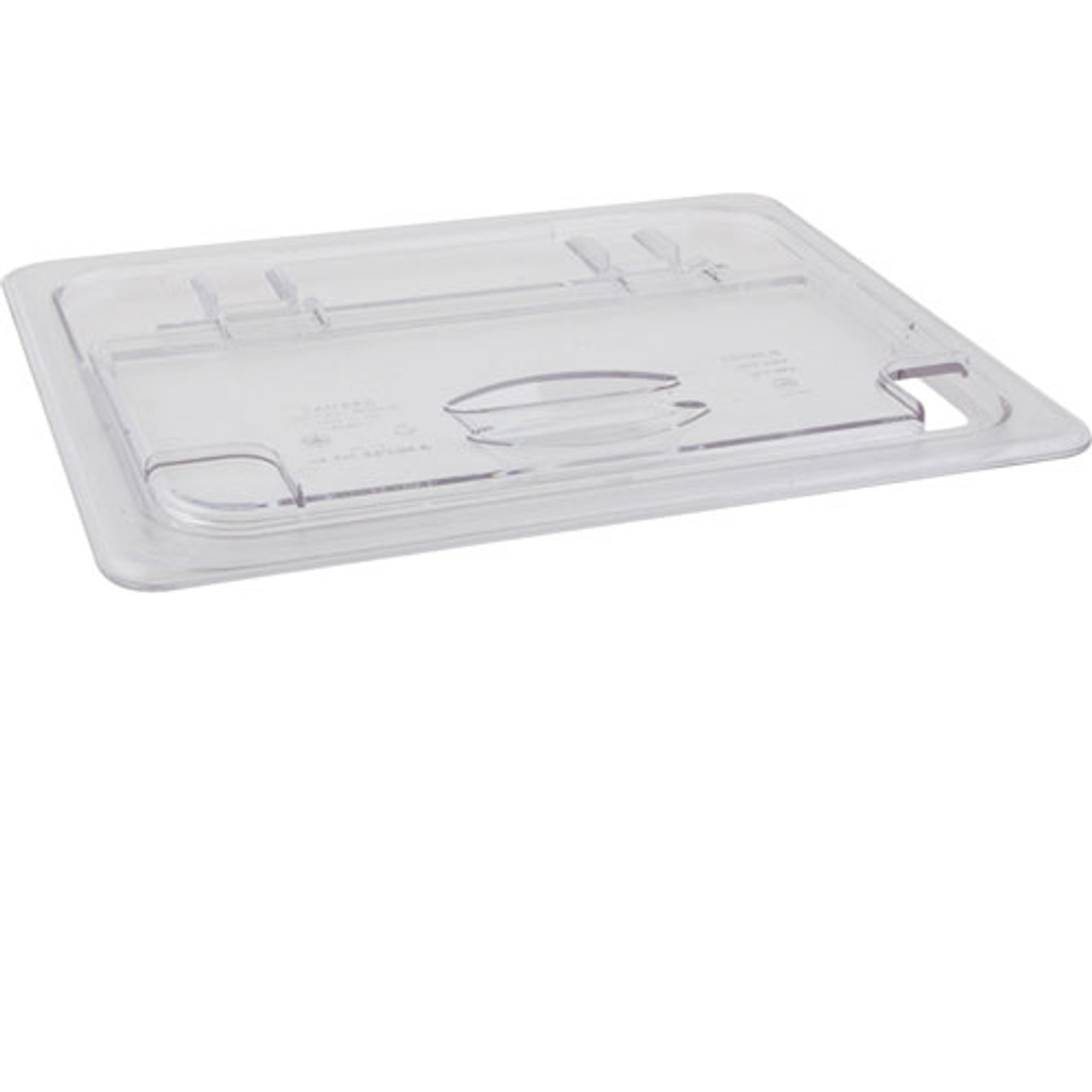 20CWLN135 - Cambro - 1/2 Size Clear Camwear® Fliplid® Hinged Notched Food Pan Cover