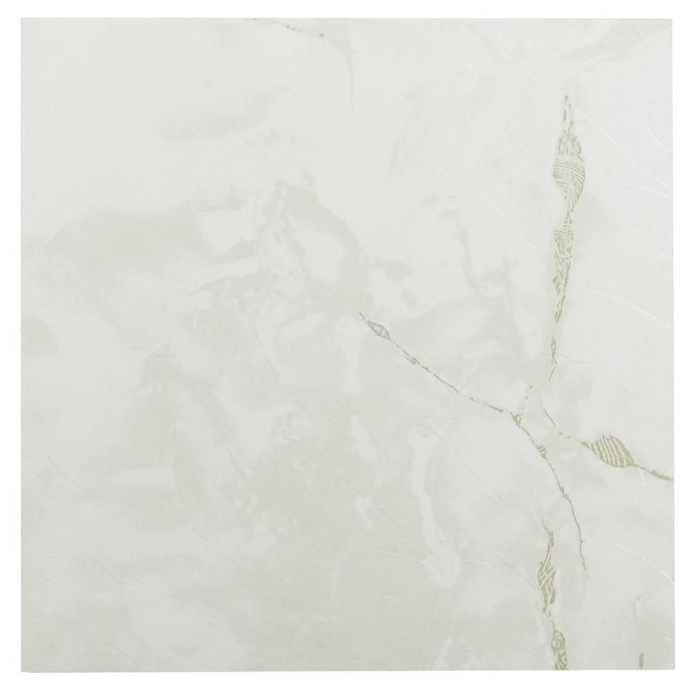 ACHIM Sterling Classic White Stone 12 in. x 12 in. Peel and Stick Vinyl Tile (20 sq. ft. / case)